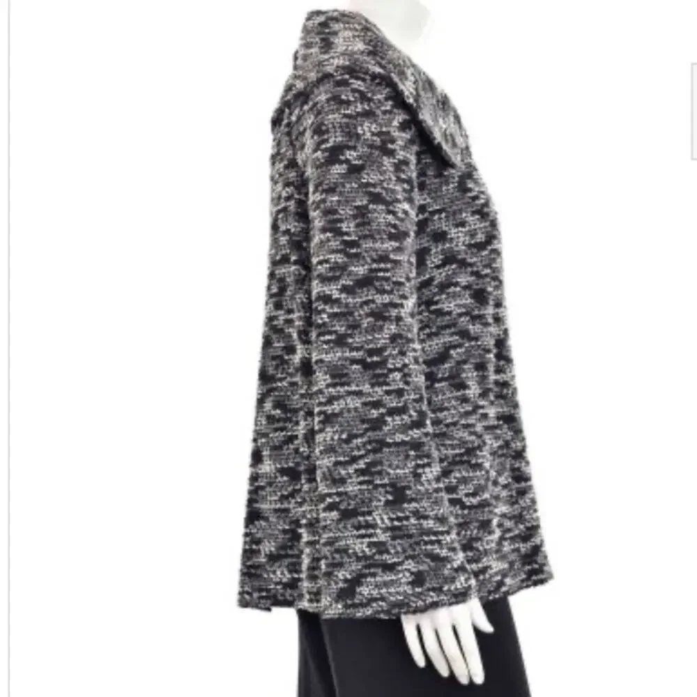 St John Collection Black & Gray Boucle Sweater Jacket Womens sz 4